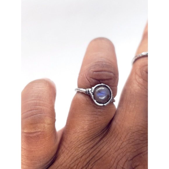 Purple Labradorite crystal ring size 7 - Picture 9 of 12